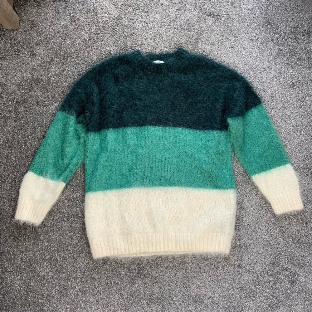 COS mohair colorblock crewneck sweater